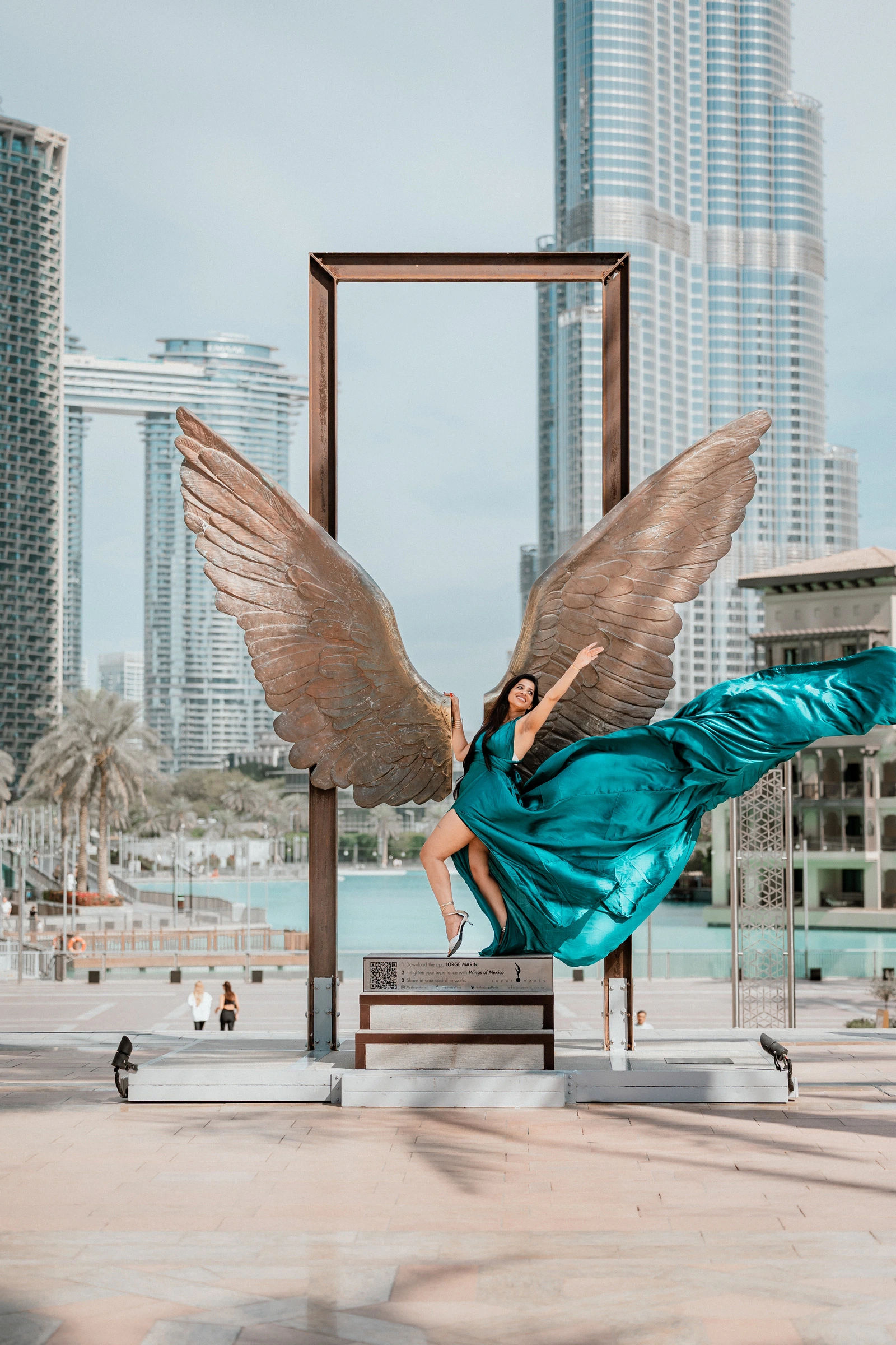 Solo woman flying dress photography session in Dubai